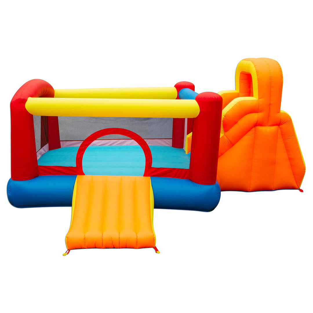 Banzai Double Slide Bouncer Inflatable Bounce House & Climbing Wall (Open Box) - VMInnovations