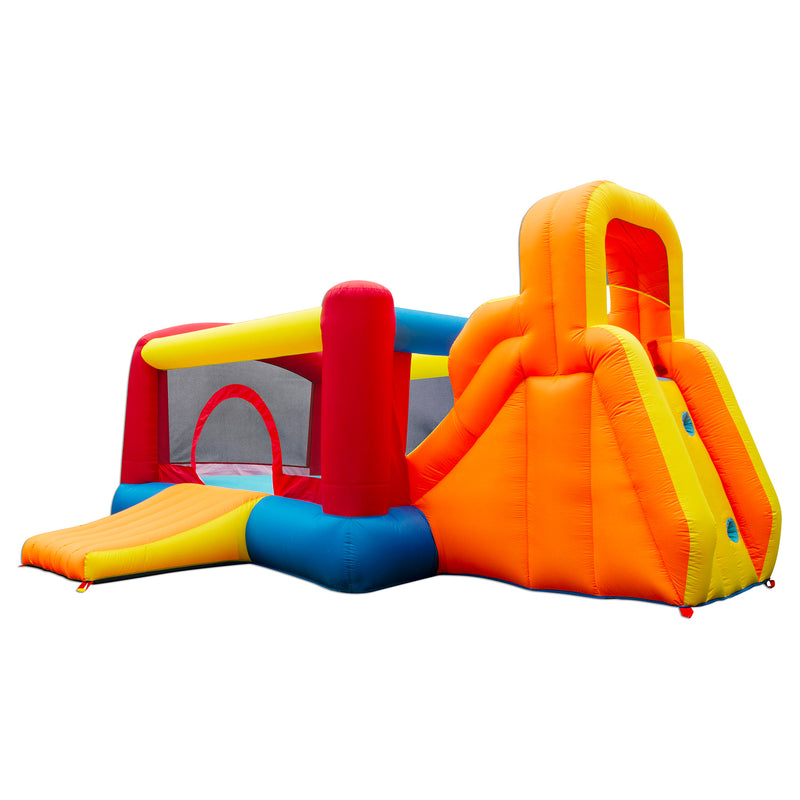 Banzai Double Slide Bouncer Outdoor Inflatable Bounce House & Climbing Wall