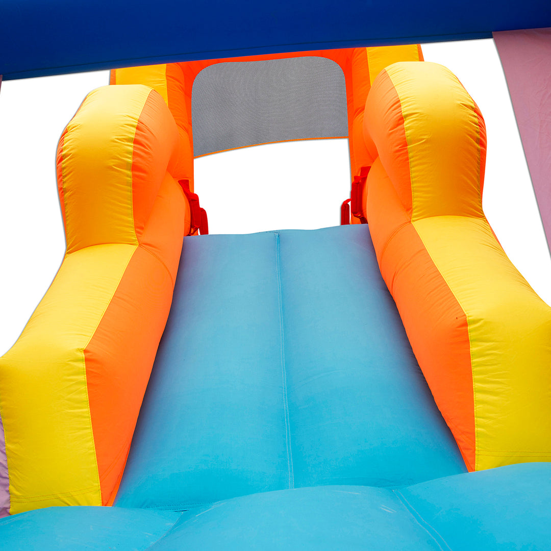 Banzai Double Slide Bouncer Inflatable Bounce House & Climbing Wall (Open Box) - VMInnovations