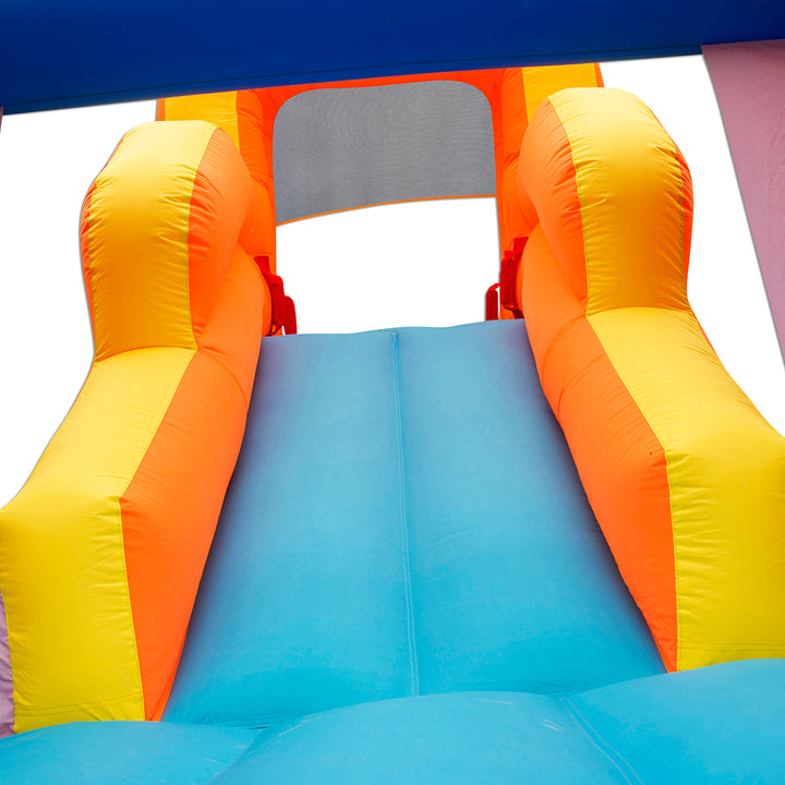 Banzai Double Slide Bouncer Inflatable Bounce House & Climbing Wall (Open Box) - VMInnovations