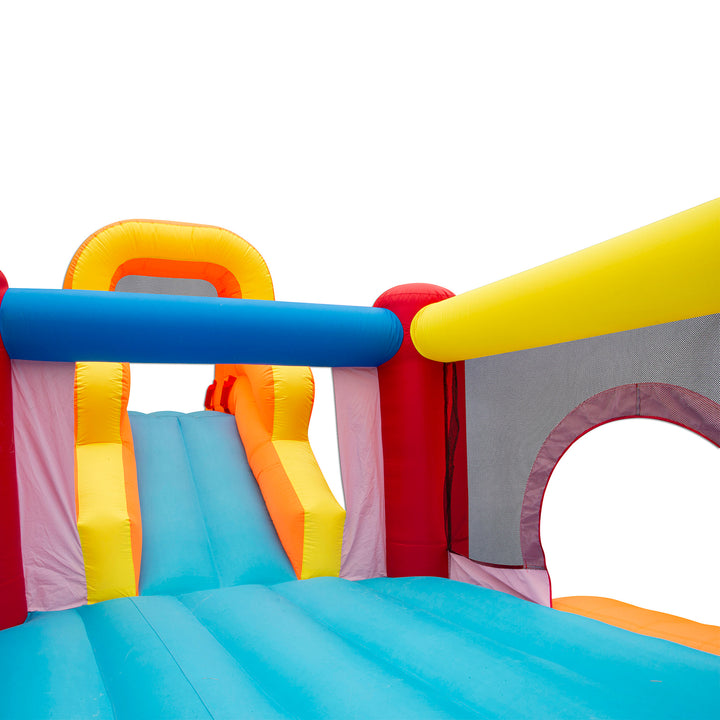 Banzai Double Slide Bouncer Inflatable Bounce House & Climbing Wall (Open Box) - VMInnovations