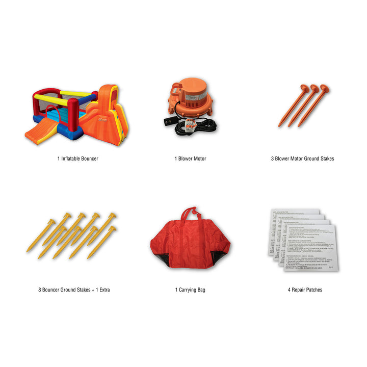 Banzai Double Slide Bouncer Inflatable Bounce House & Climbing Wall (Open Box) - VMInnovations
