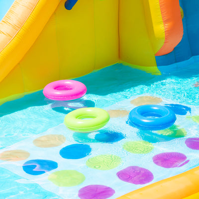 Banzai Inflatable Bounce House Water Game Park with Twister, Limbo, & Ring Toss