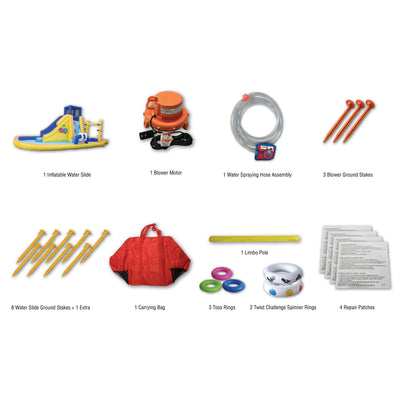 Banzai Bouncer Slide, Twister, Limbo & Blower Splash Slide Game Park (For Parts) - VMInnovations