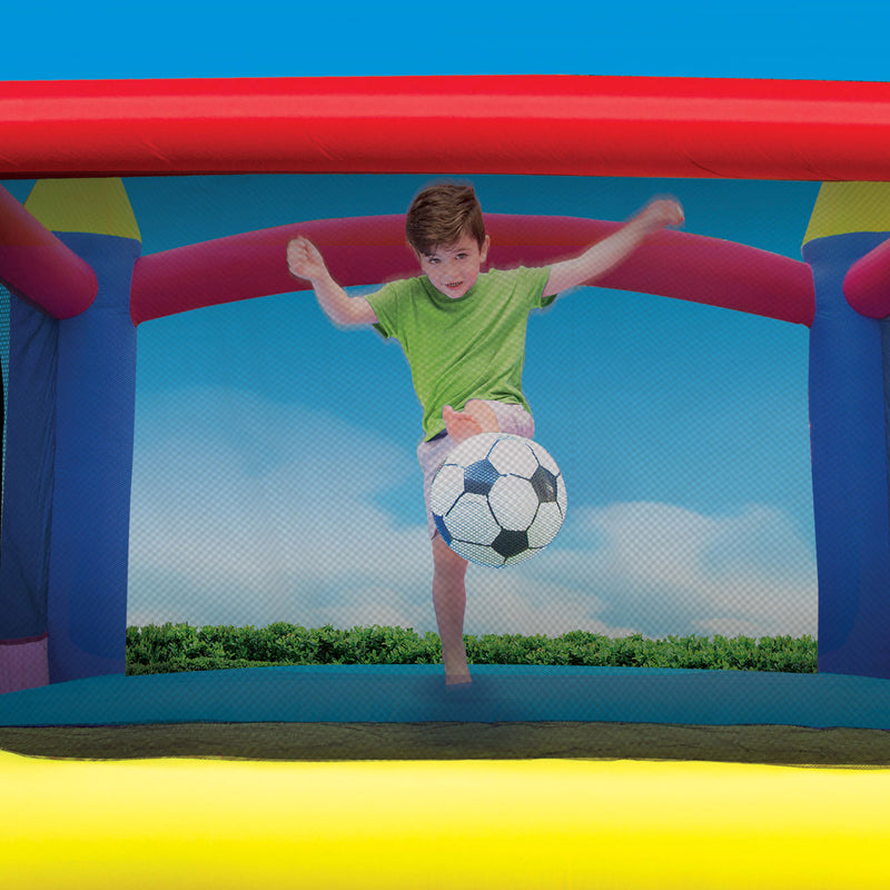 Banzai Slide N Fun Inflatable Bounce House with Net & Ball (Open Box)