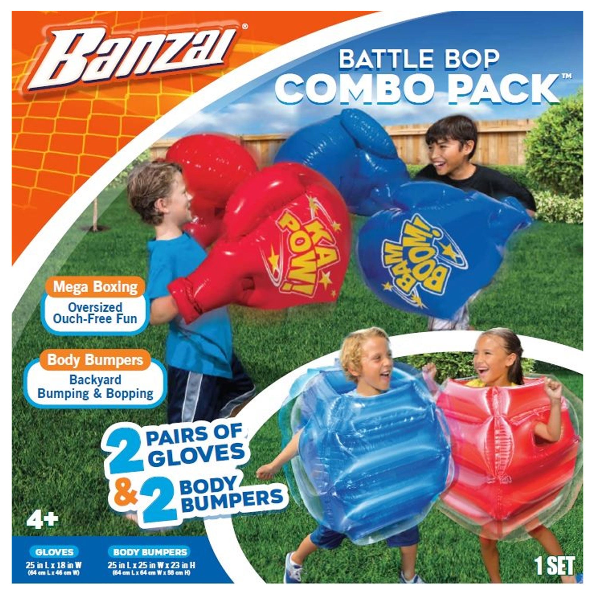 Banzai Battle Bop Combo Pack w/ Gloves & Body Bumpers, 2 Pairs Each, 2 Pack