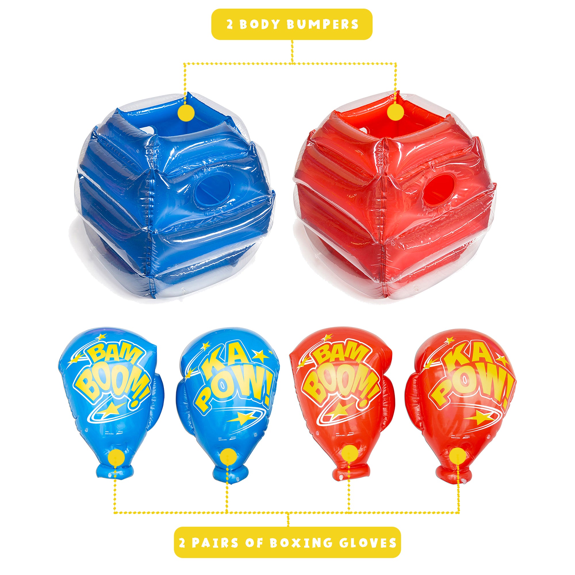 Battle Bop Combo Pack w/ Inflatable Gloves & Body Bumpers, 2 Pairs (Open Box) - VMInnovations