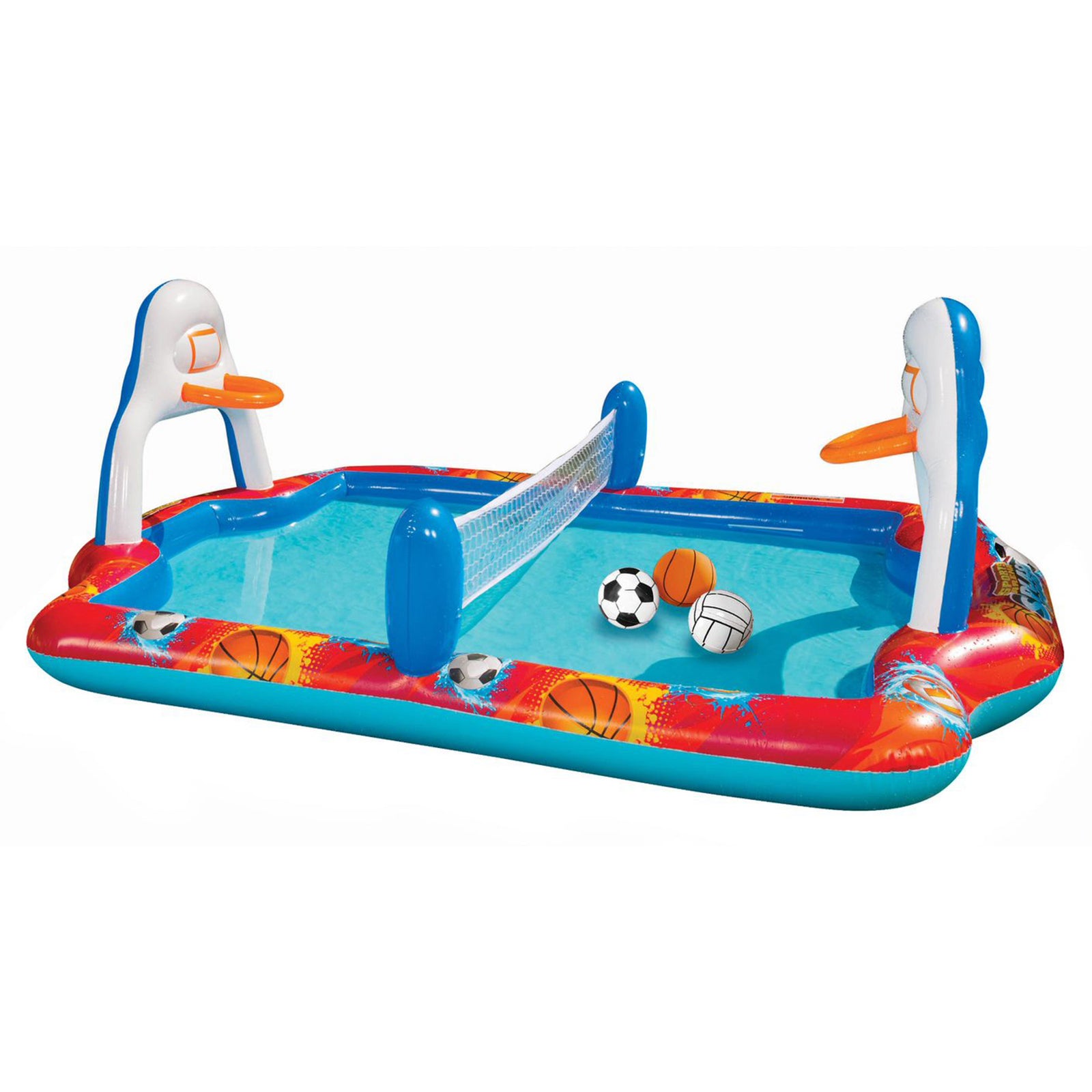 Banzai Outdoor Inflatable Sports Arena 4 In 1 Play Center Water Pool, Ages 3+ - VMInnovations
