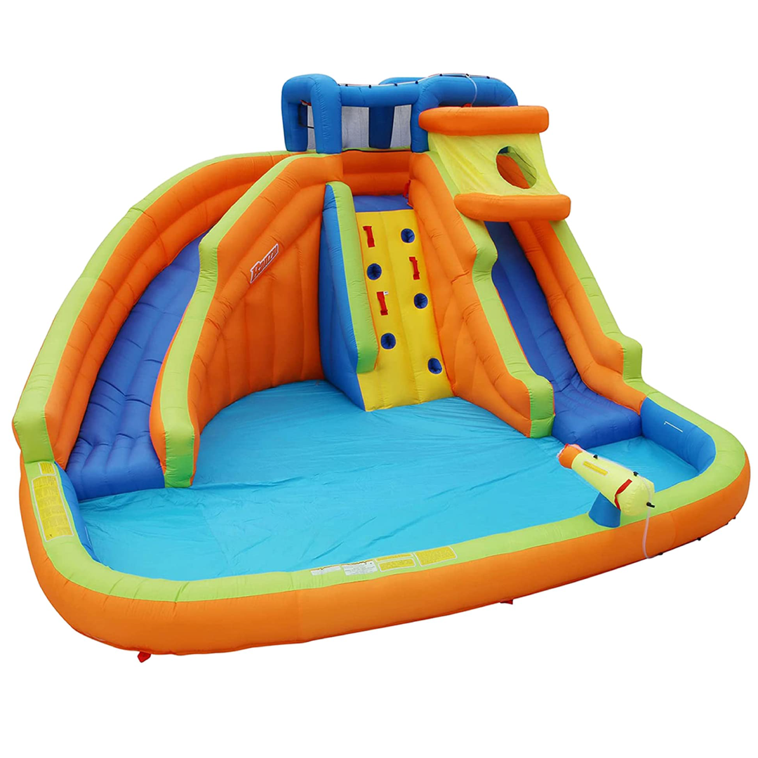 Banzai Drop Zone Outdoor Inflatable Backyard Water Splash Park Activity Center