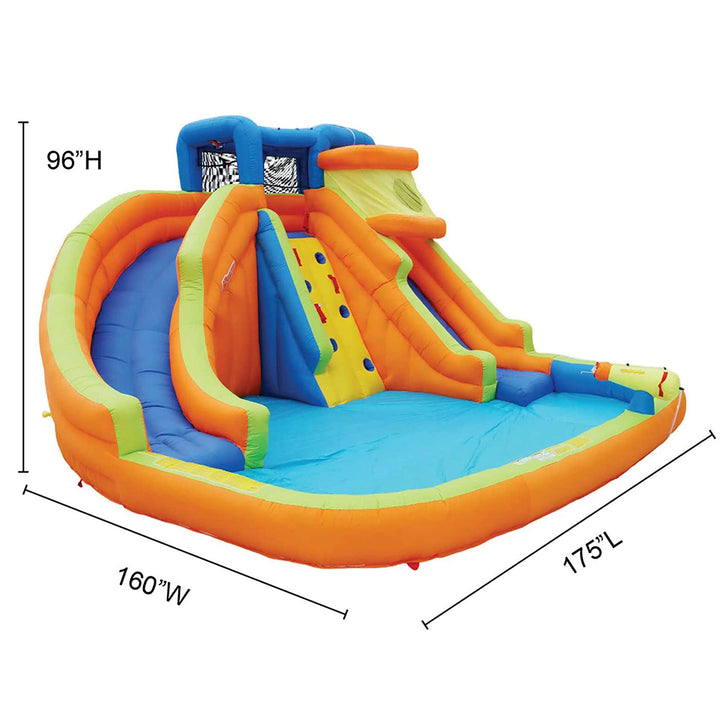 Banzai Drop Zone Outdoor Inflatable Backyard Water Splash Park Activity Center