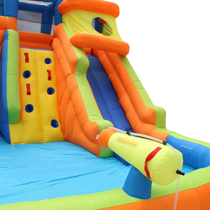 Banzai Drop Zone Outdoor Inflatable Backyard Water Splash Park Activity Center