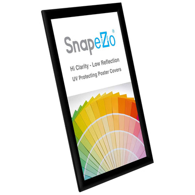 SnapeZo Aluminum Metal Front Loading Snap Poster Frame, Brushed Black, 11 x 17"