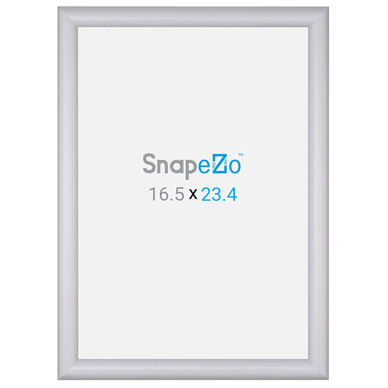 SnapeZo Aluminum Metal Front Loading A2 Snap Poster Frame, Silver, 16.5 x 23.4"