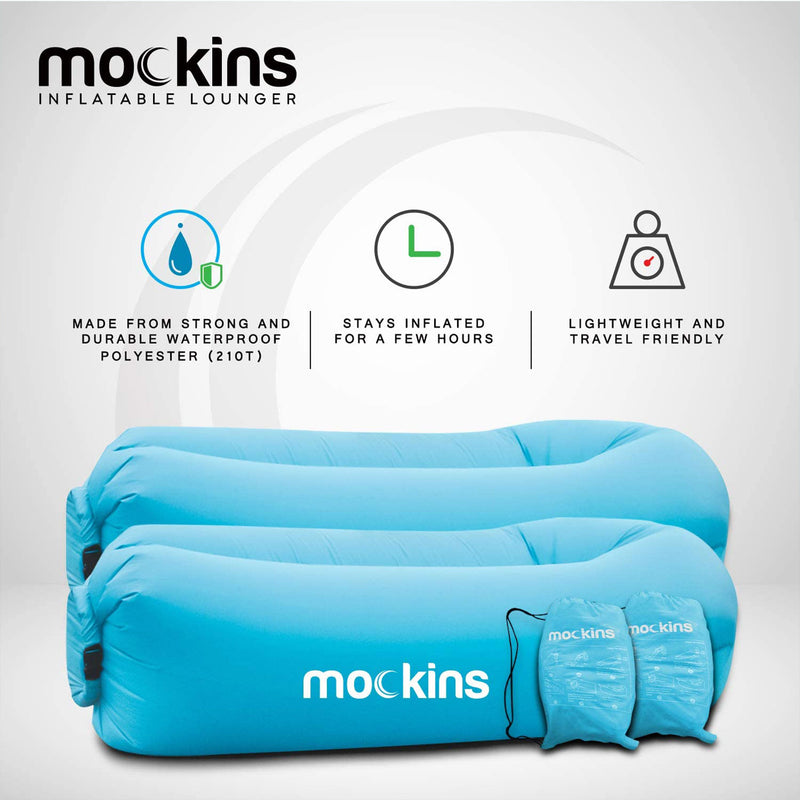 Mockins Air Lounger for Camping, the Beach, and Picnics, 2 Pack, Blue (Used)