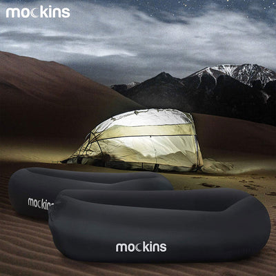 Mockins Inflatable Air Lounger for Outdoors, 2 Pack Black (Open Box)
