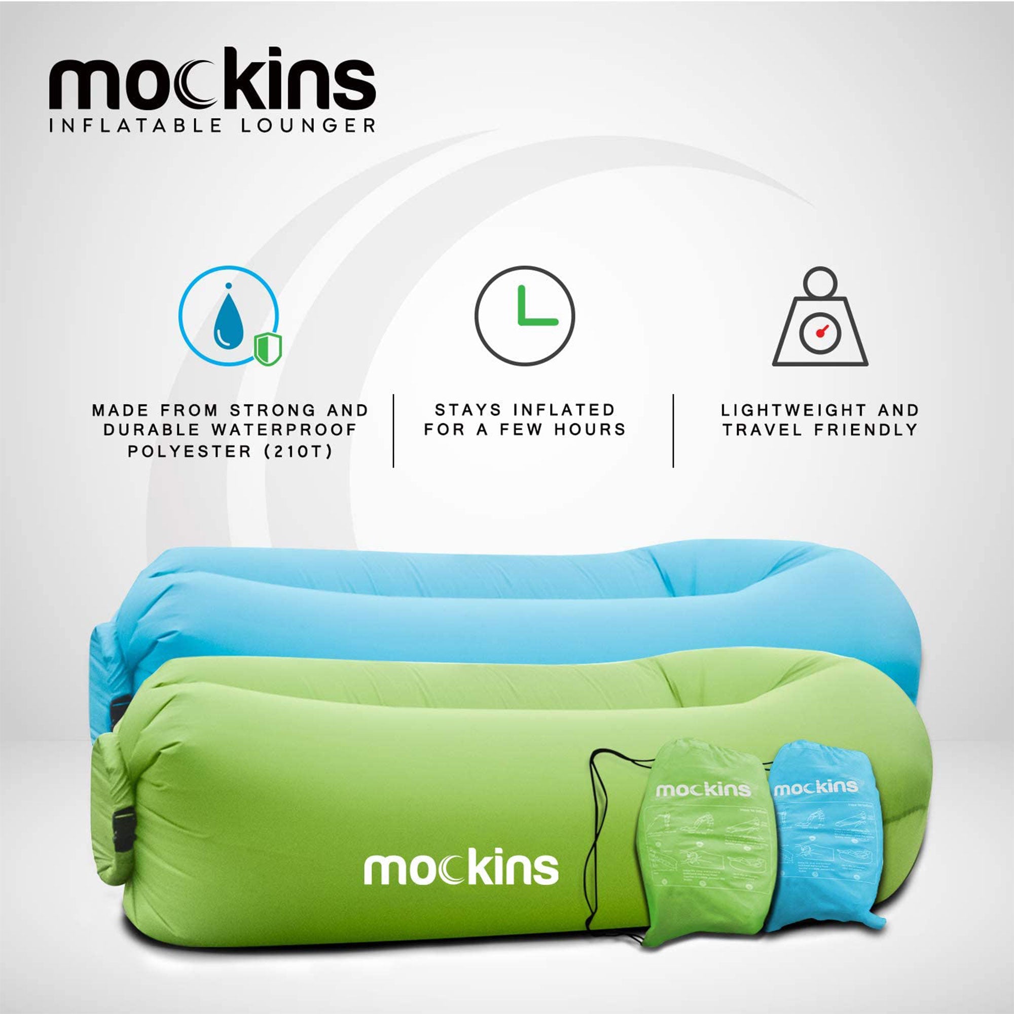 Mockins Inflatable Air Lounger for Camping, the Beach, and Picnics (Open Box) - VMInnovations