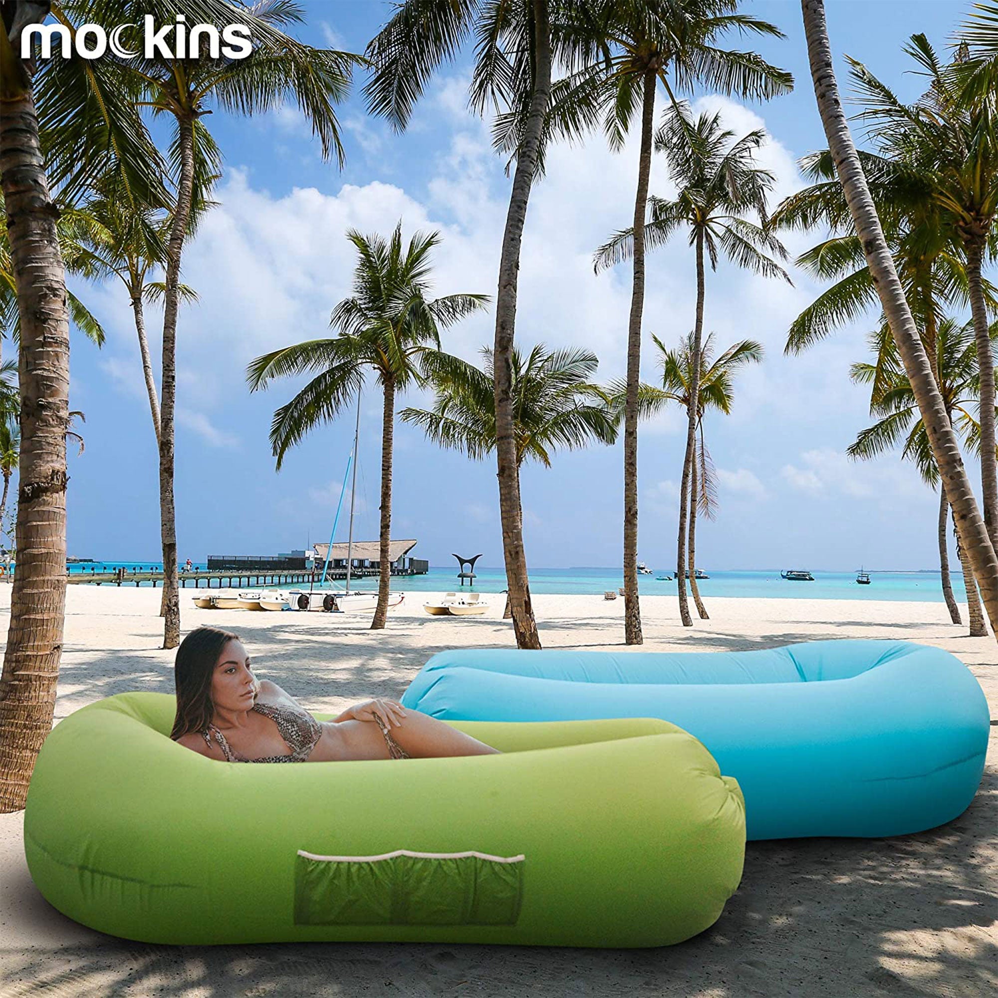 Mockins Inflatable Air Lounger for Camping, the Beach, and Picnics (Open Box) - VMInnovations