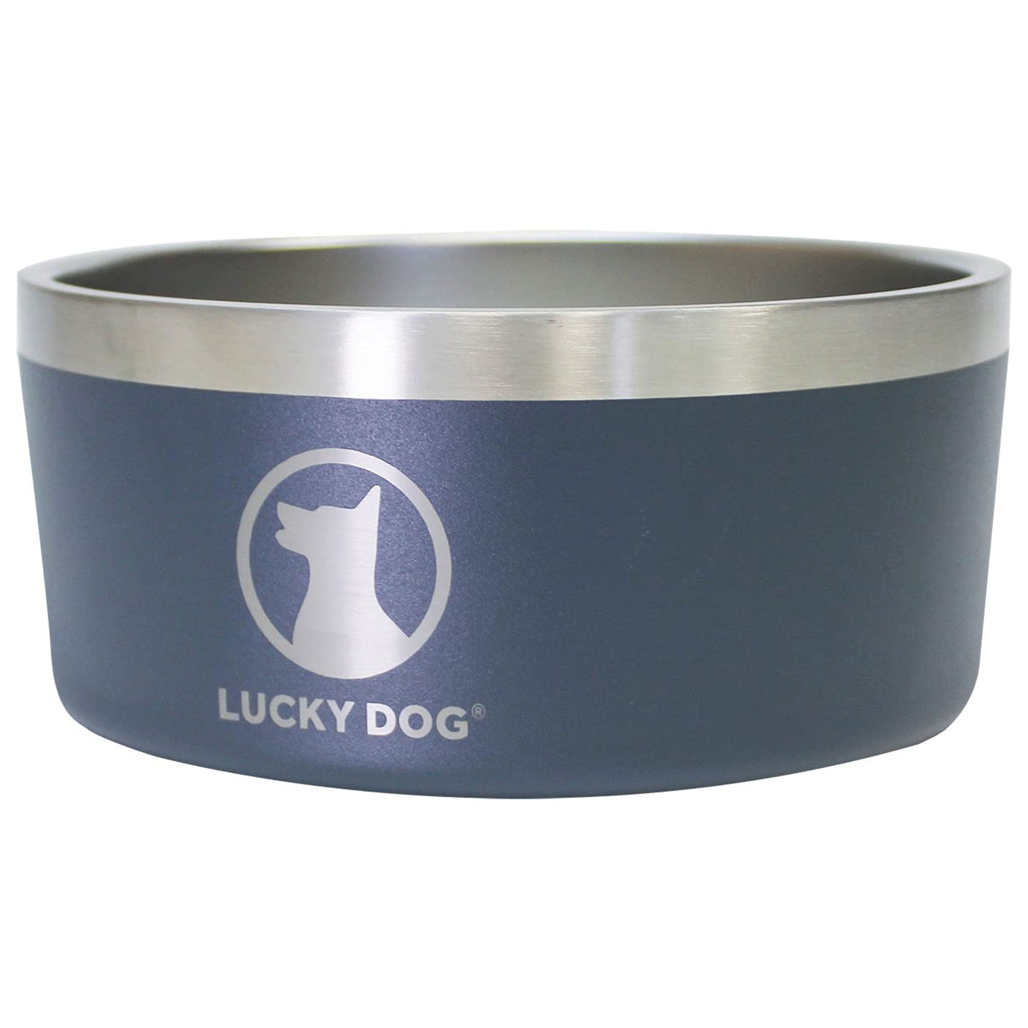 Lucky Dog INDULGE Double Wall Stainless Steel Dog Bowl, 8 Cup, 64 Oz (Open Box)