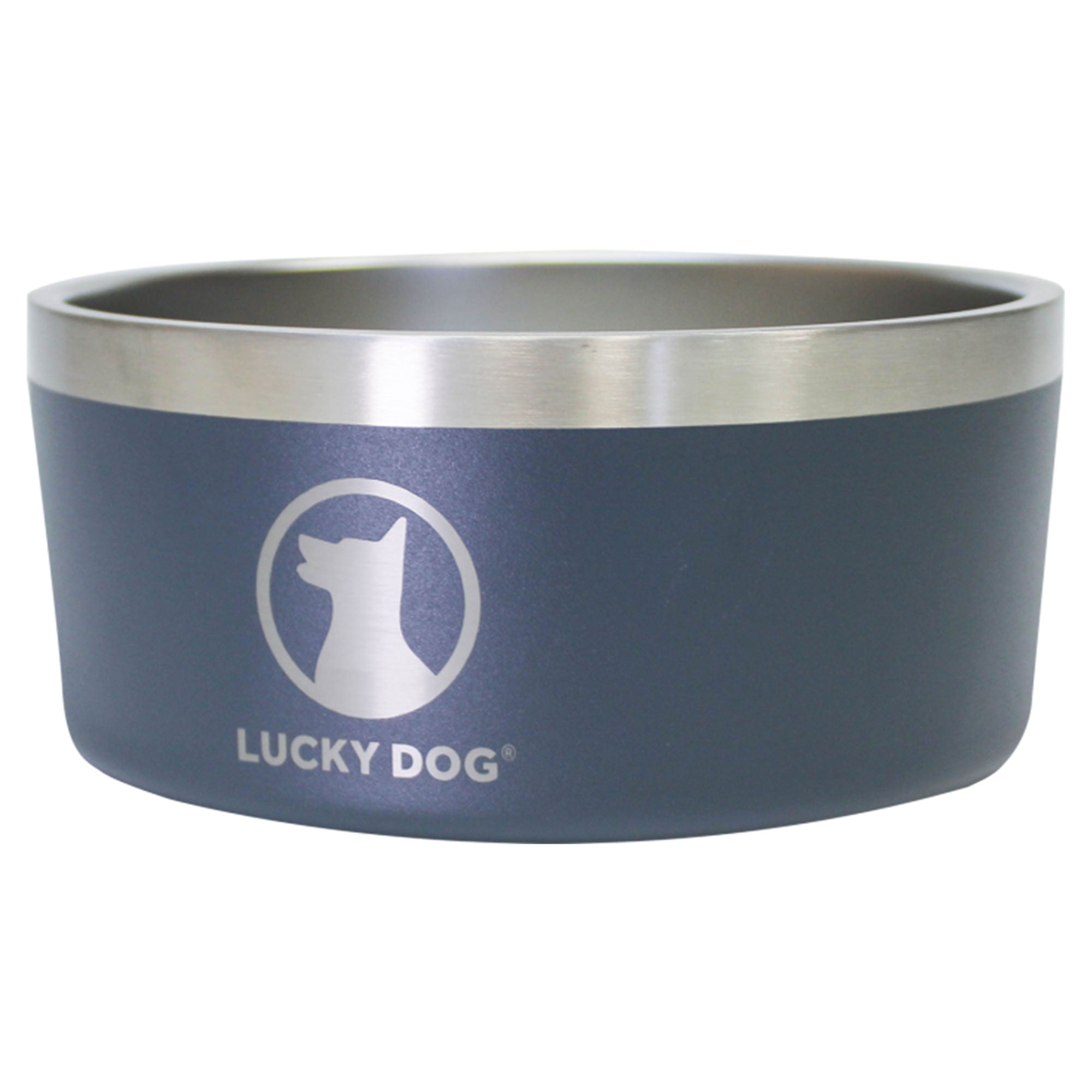 Lucky Dog INDULGE Double Wall Stainless Steel Dog Bowl, 5 Cup, 40 Ounce, Blue