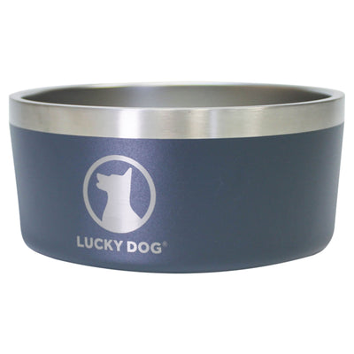 Lucky Dog INDULGE Double Wall Stainless Steel Dog Bowl, 5 Cup, 40 Ounce, Blue