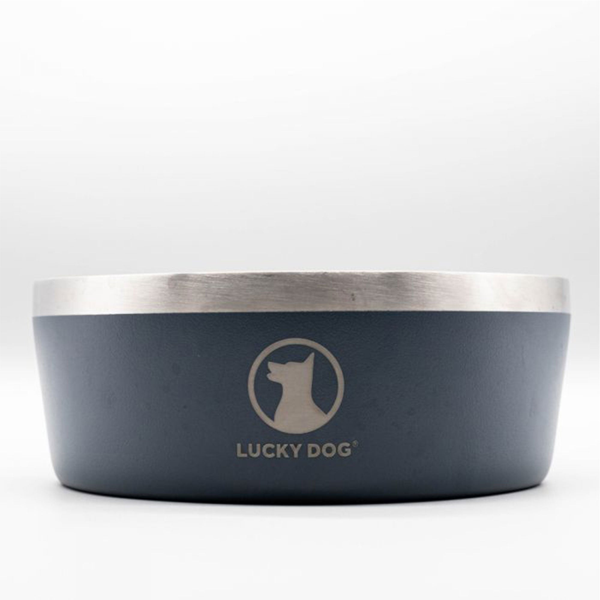 Lucky Dog INDULGE Double Wall Stainless Steel Dog Bowl, 5 Cup, 40 Ounce, Blue
