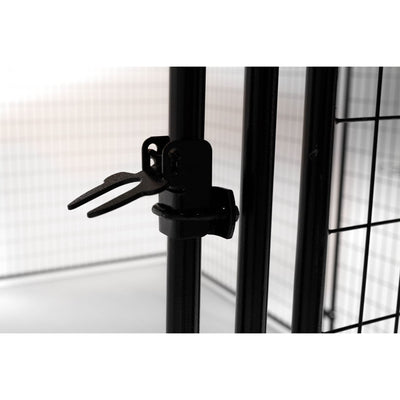 Lucky Dog STAY Series 10 x 10 x 6 Foot Roofed Steel Frame Dog Kennel, Grey - VMInnovations