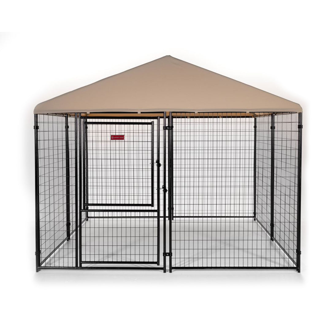 Lucky Dog STAY Series Presidential 10 x 10 x 6 Ft Steel Frame Dog Kennel, Khaki