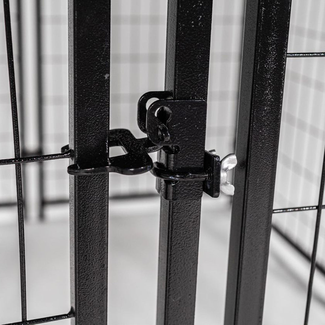 Lucky Dog Stay Series Studio Kennel Outdoor Pen w/ Waterproof Cover, Gray (Used) - VMInnovations