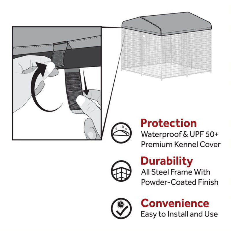 Lucky Dog Stay Series Studio Jr. Kennel Pen w/ Waterproof Cover, Gray (Open Box)