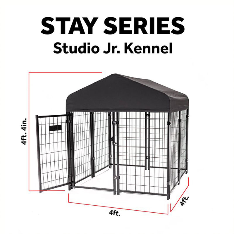 STAY Series Studio Jr. 4x4x4.3 Ft Roofed Steel Frame Dog Kennel (Used)