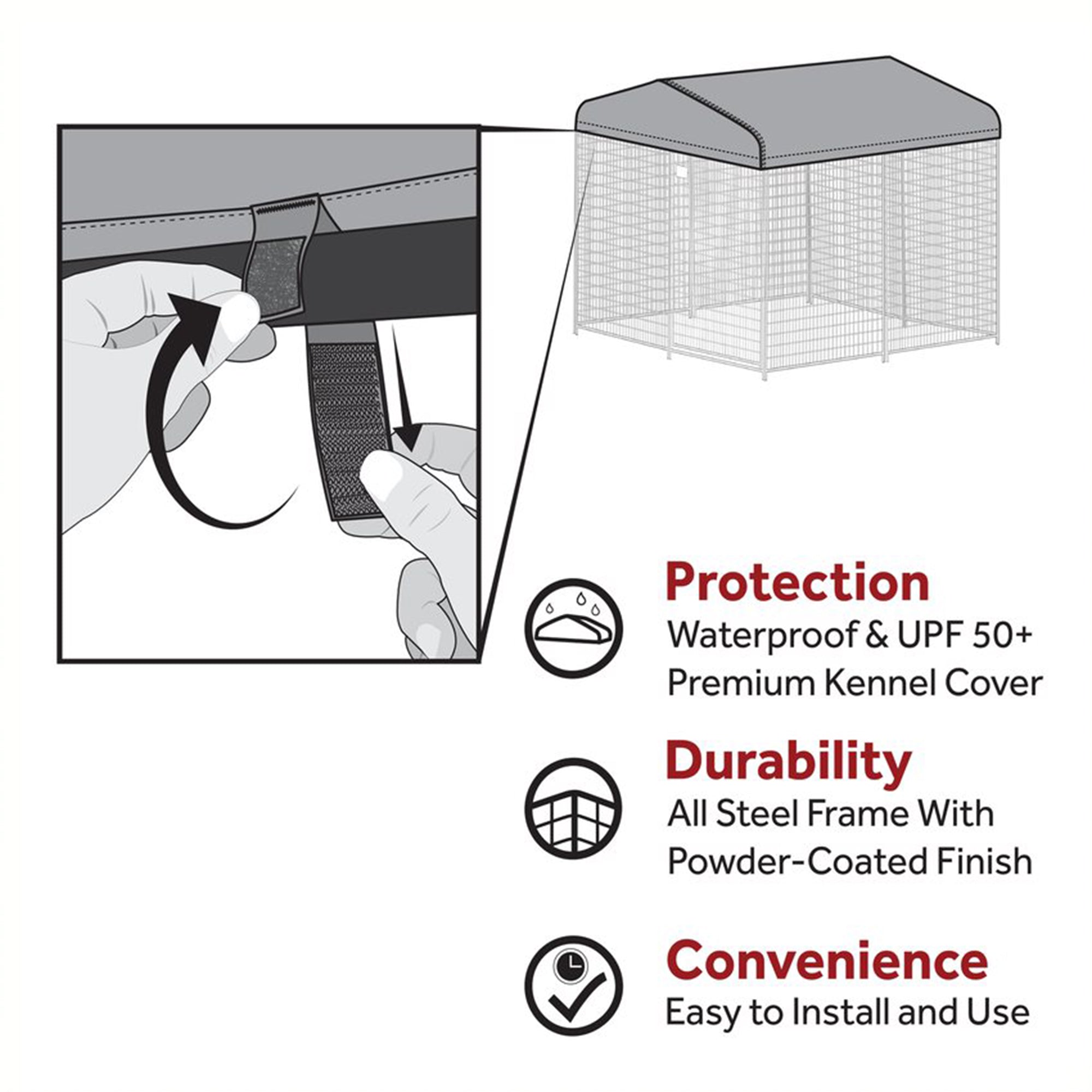 STAY Series Studio Jr. 4x4x4.3 Ft Roofed Steel Frame Dog Kennel (Open Box) - VMInnovations
