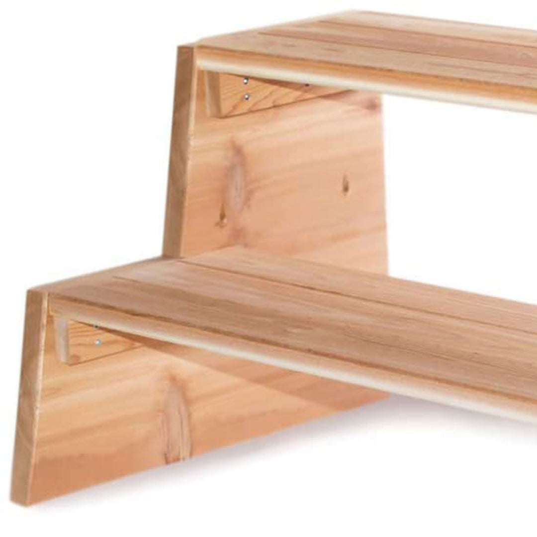All Things Cedar Handcrafted 2 Tiered Western Red Spa Hot Tub Steps (Open Box)