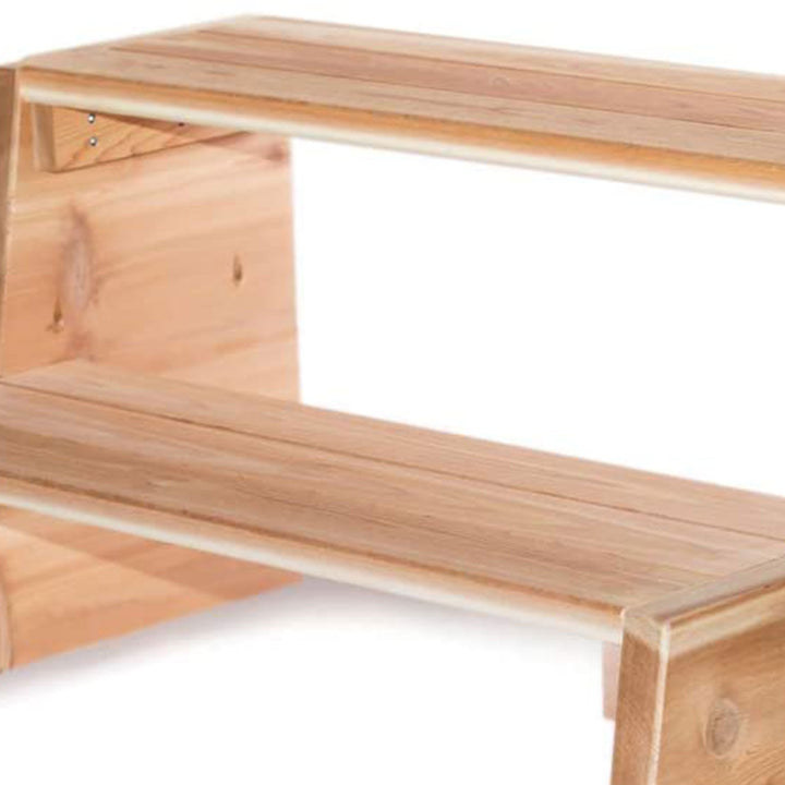 All Things Cedar Handcrafted 2 Tiered Western Red Spa Hot Tub Steps (Open Box)