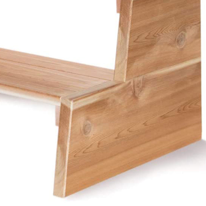 All Things Cedar Wooden 2 Tiered Step Stool for Outdoor Spas or Backyard Patios