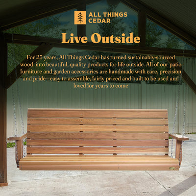 All Things Cedar Handcrafted Natural Western Red Cedar 6' Porch Swing (Used)