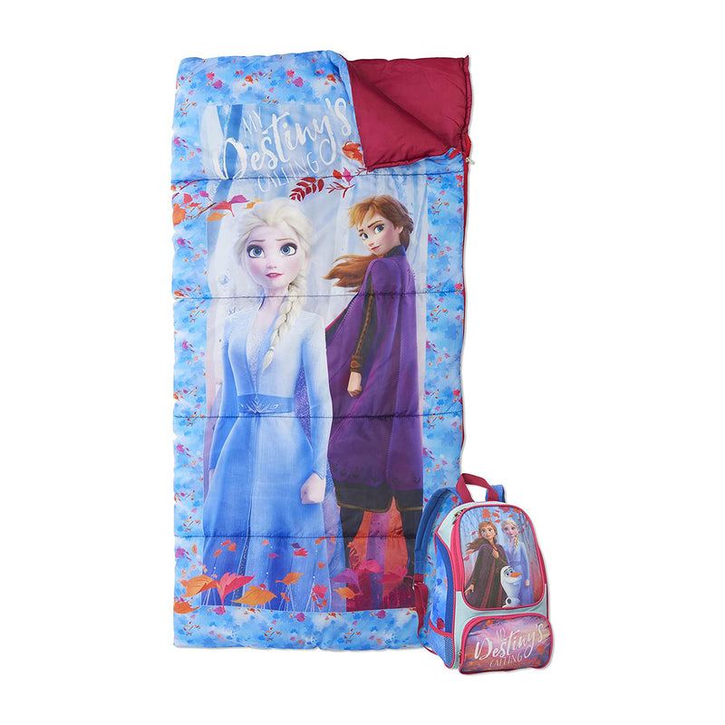 Exxel Outdoors Disney Frozen 2 Sleeping Bag And Backpack Camp Kit (Open Box)