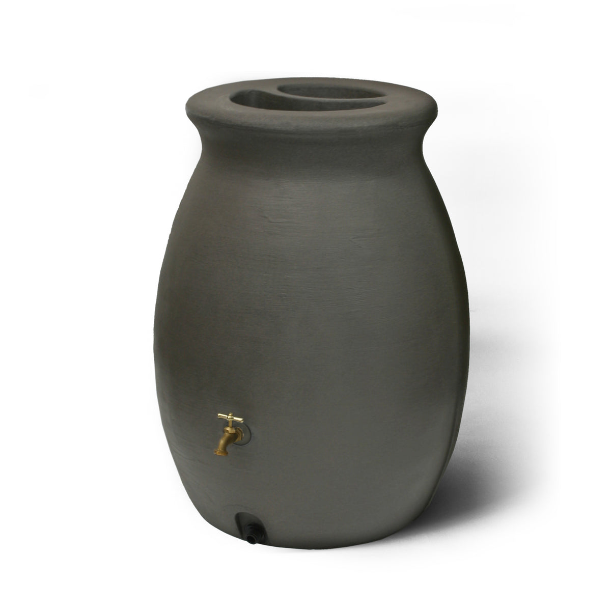 Algreen Castilla 50 Gallon Plastic Rain Water Barrel, Brownstone (Used)