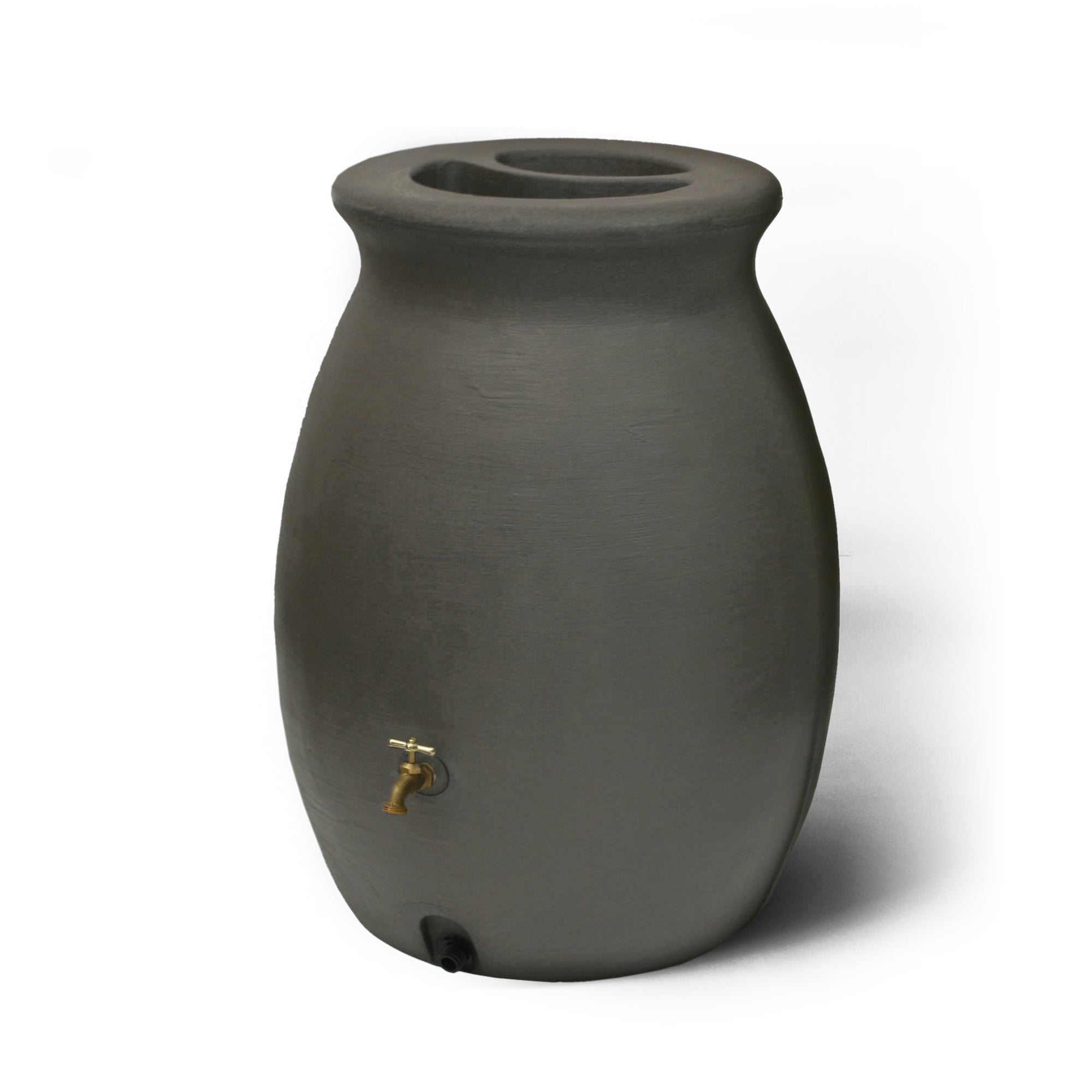 Algreen Castilla 50 Gallon Rain Water Collection Barrel, Brownstone (Open Box) - VMInnovations