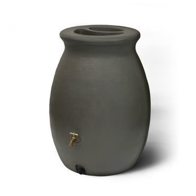 Algreen Castilla 50 Gallon Rain Water Collection Barrel, Brownstone (Open Box) - VMInnovations