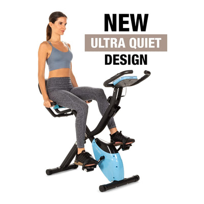Lanos Portable 2 In 1 Exercise Workout 10 Level X Bike Machine for Home, Blue