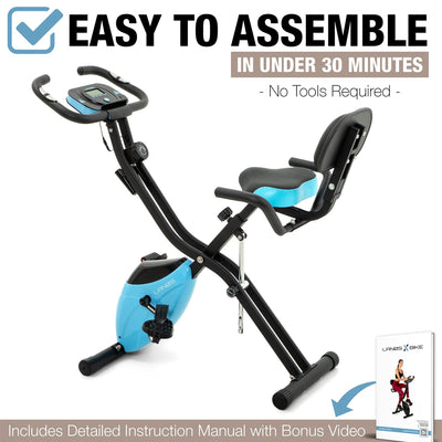 Lanos Portable 2 In 1 Exercise Workout 10 Level X Bike Machine for Home, Blue