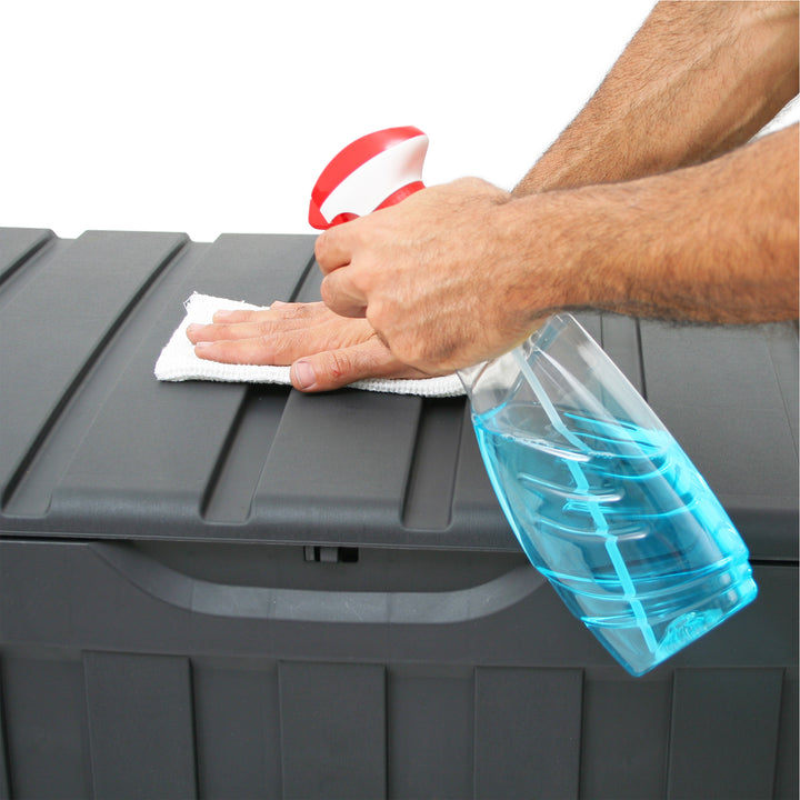 Ram Quality Products Plastic 90G In/Outdoor Locking Cushion Box,Gray (Open Box) - VMInnovations