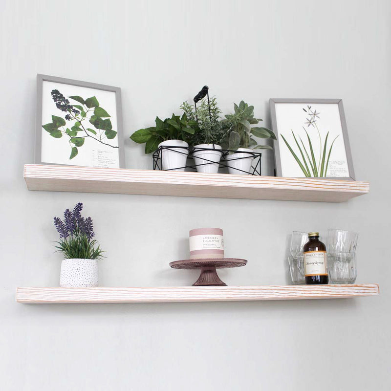 Willow & Grace Suzy 36" Floating Wall Mount Shelves w/ Suzy 24" Shelves (4 Pack)