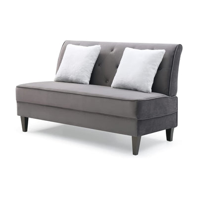 Glory Furniture Benedict 2 Person Settee Living Room Furniture Love Seat, Gray