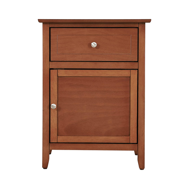 Glory Furniture Izzy 1 Drawer/Storage Door Bedroom Nightstand End Table, Oak