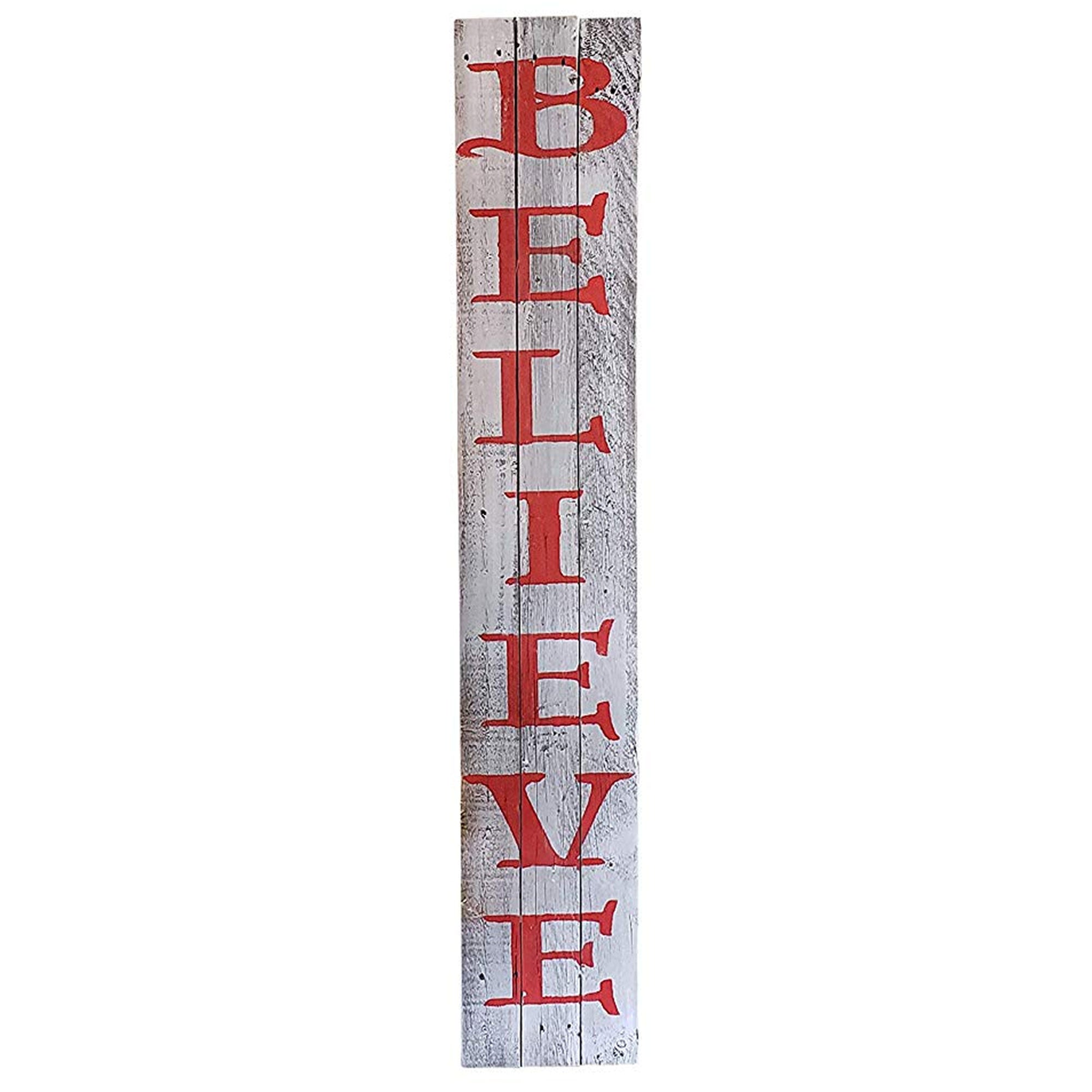 Rockin' Wood Believe Sign 5' Vertical Rustic Farm House Style (Used) - VMInnovations