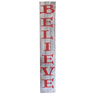 Rockin' Wood Believe Sign 5' Vertical Rustic Farm House Style (Used) - VMInnovations