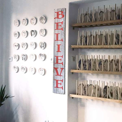 Rockin' Wood Believe Sign 5' Vertical Rustic Farm House Style (Used) - VMInnovations