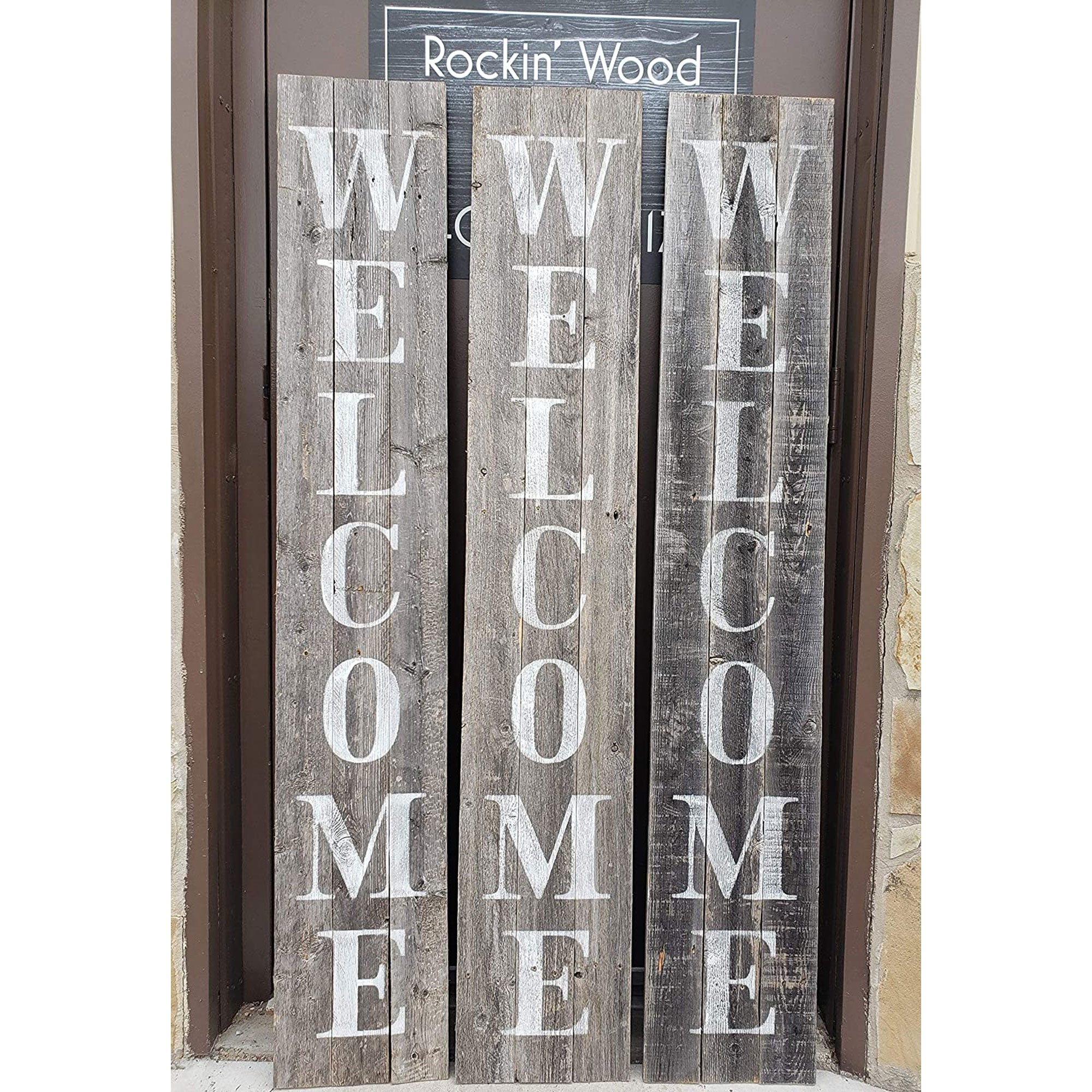 Rockin' Wood Welcome Sign 5' Rustic Farm House Style for Door/Porch (Open Box) - VMInnovations