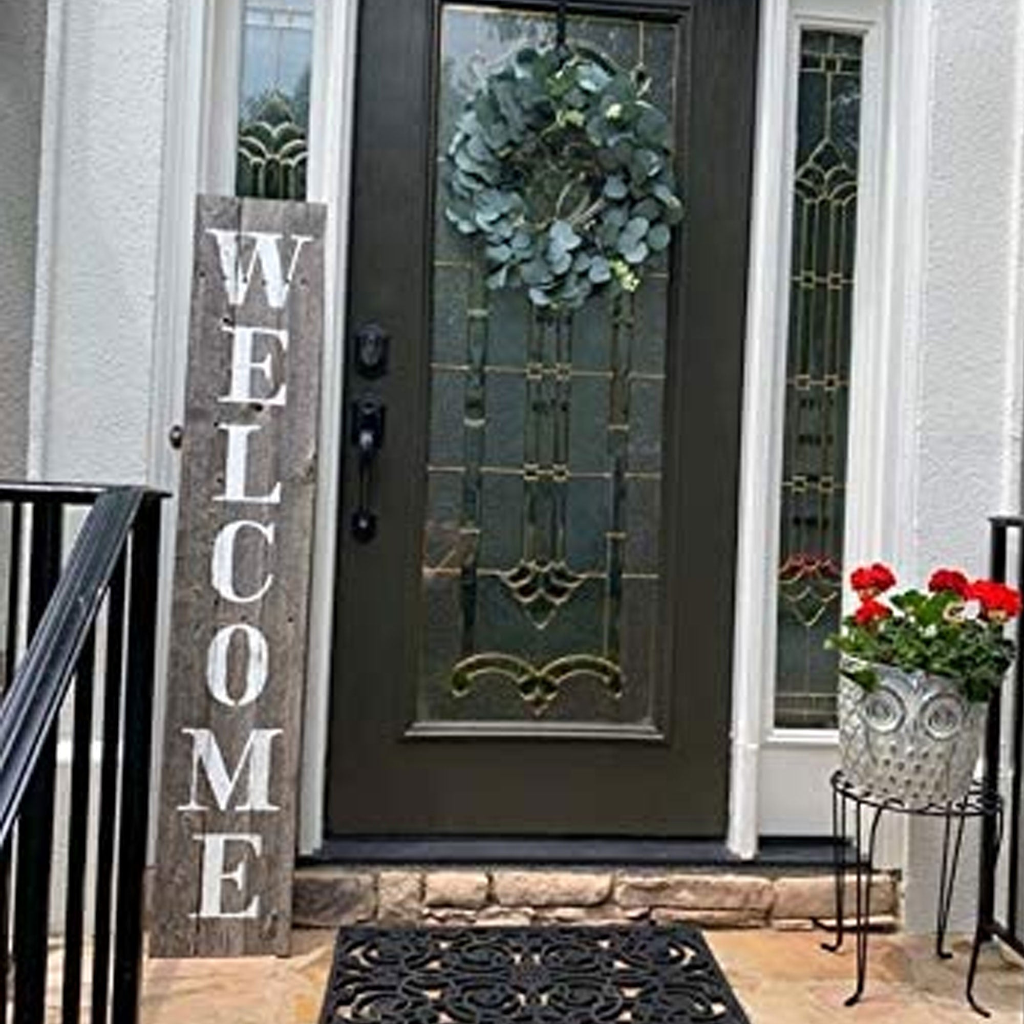 Rockin' Wood Welcome Sign 5' Rustic Farm House Style for Door/Porch (Open Box) - VMInnovations